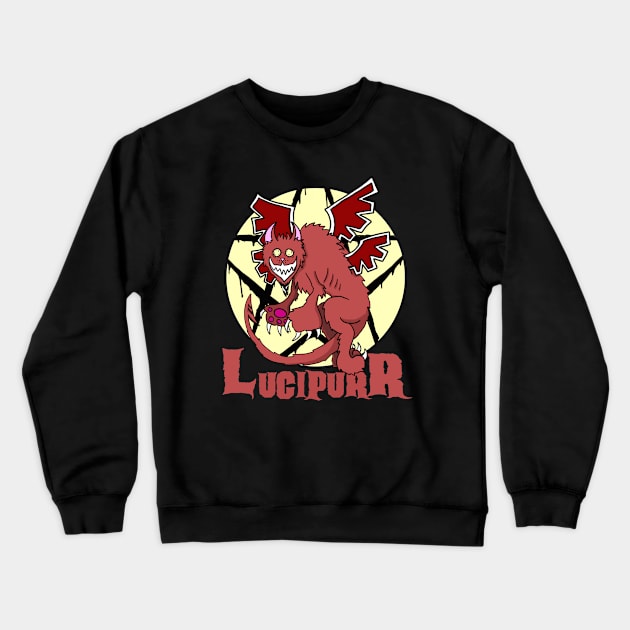 Lucipurr, the Fallen Angelic Demon Cat Crewneck Sweatshirt by SNK Kreatures